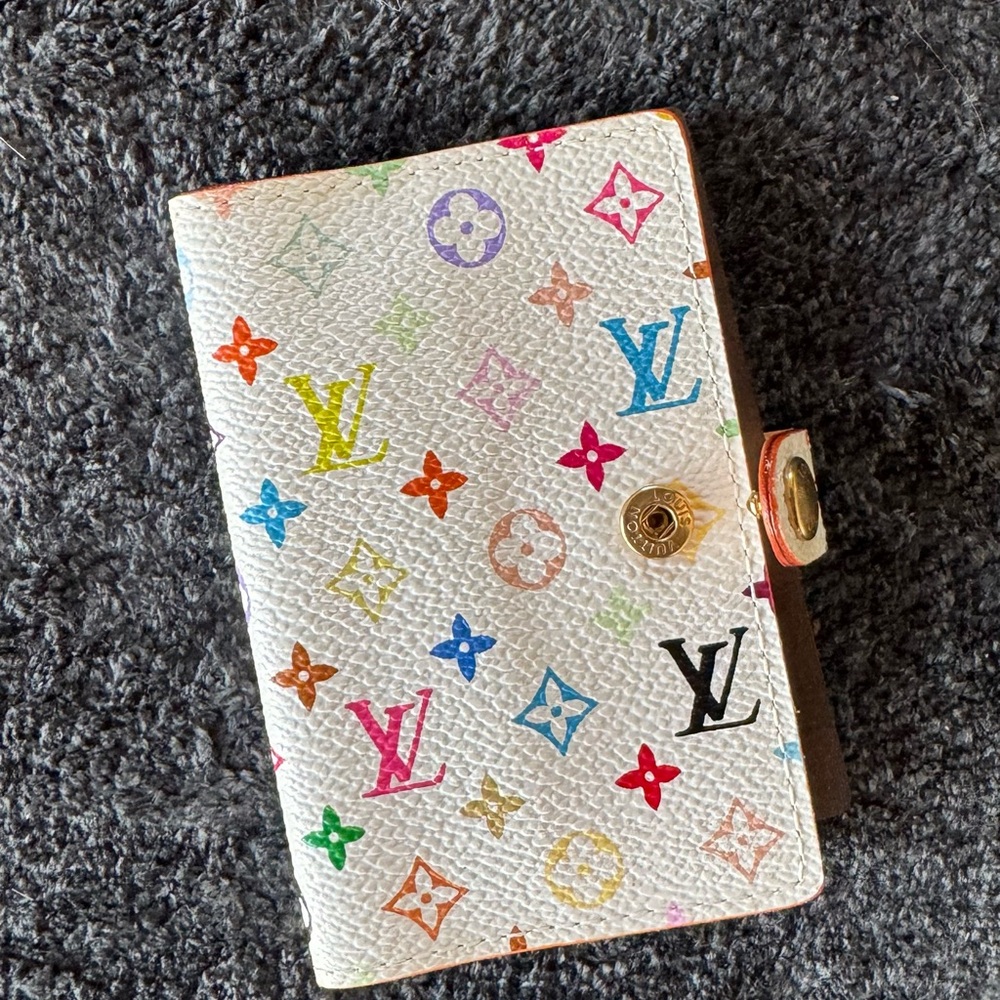 Louis Vuitton White Multicolor Monogram Address Book & Cover